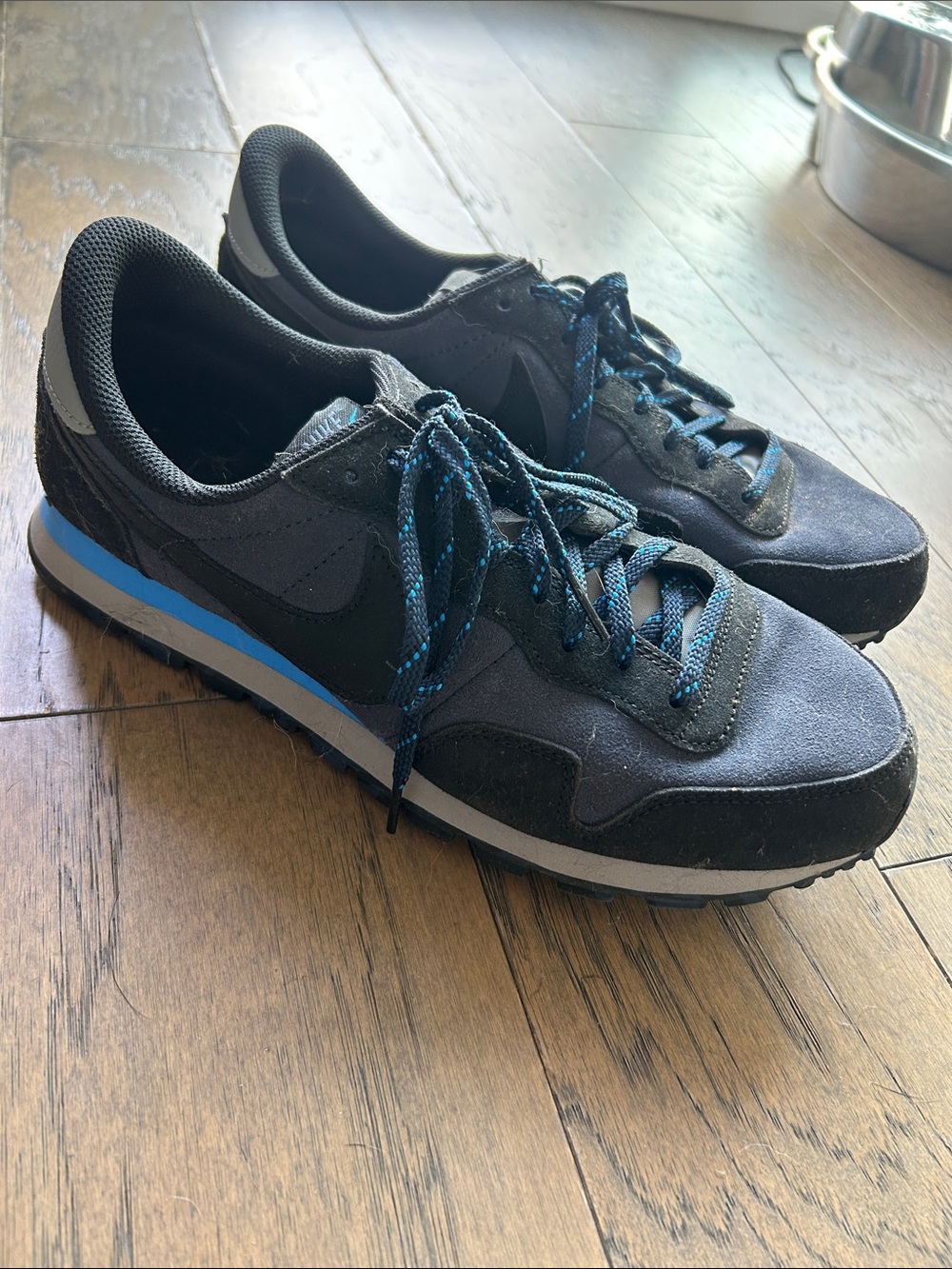 Men's Black and Blue Athletic Sneakers - Casual Comfort
